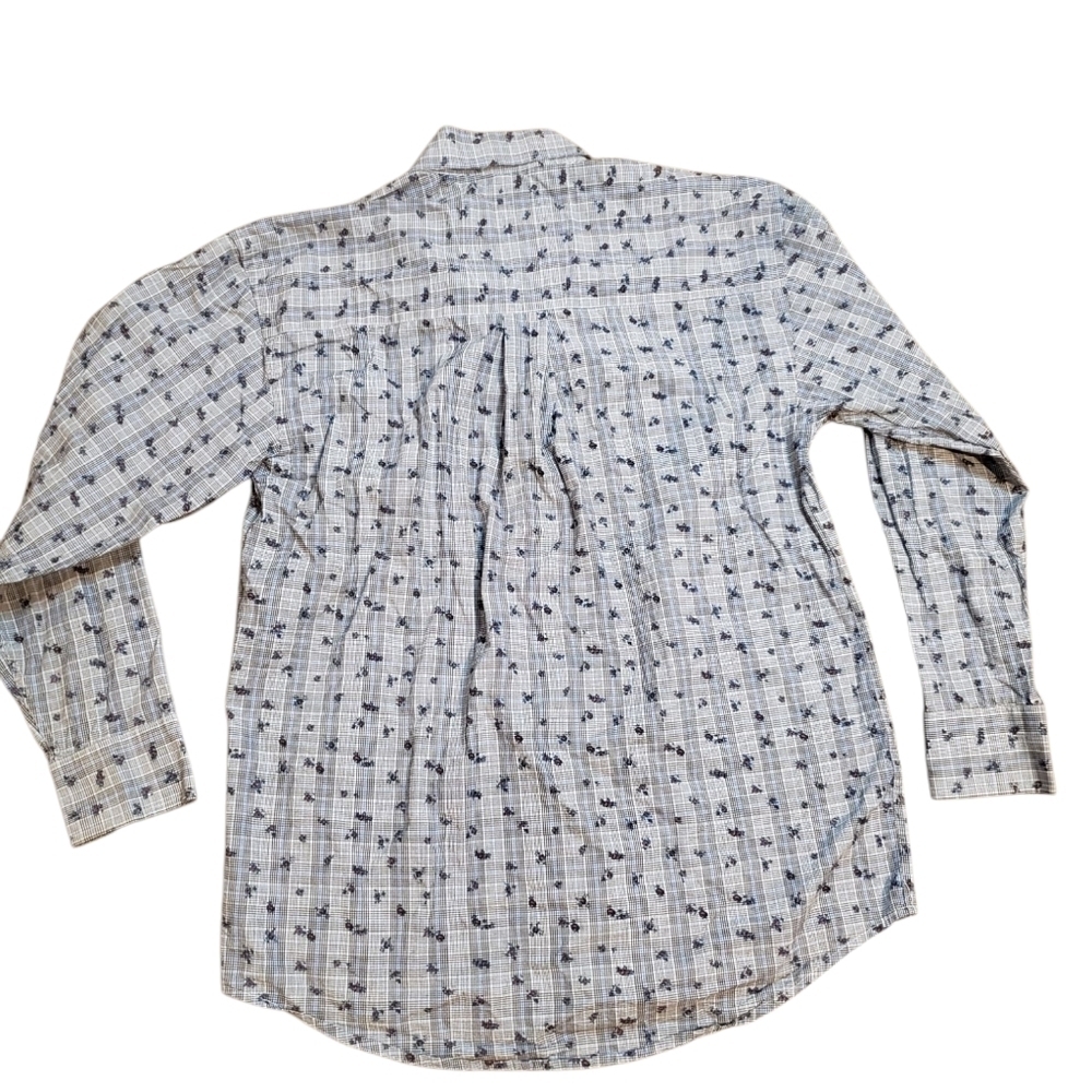 Wrangler Grey Blue Floral Button Down Western Shirt Small - Picture 2 of 5